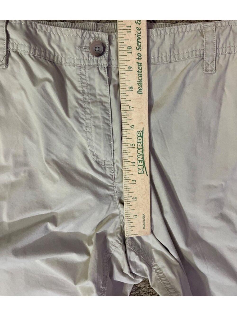 Lands' End Womens 24W Khaki Cargo Pants Elastic Waist Cotton Hiking Used - Picture 11 of 16